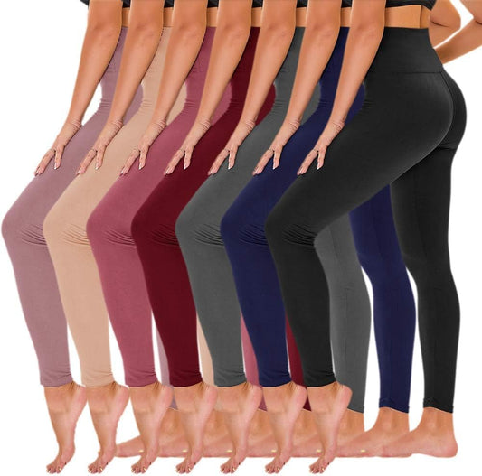 Ultimate 7 Pack High Waisted Leggings for Women - Stylish Yoga Pants with Pockets in Full Length & Capri Styles